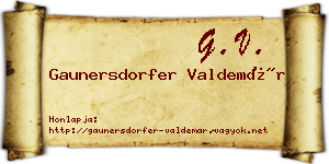 Gaunersdorfer Valdemár névjegykártya